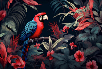Bird and Flower Desktop Wallpaper,Floral Digital Paper,Desktop Background,Botanical Digital Wallpaper,Floral Background