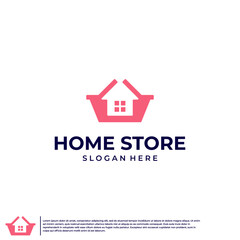 home store logo , online shop , property , vector design template.