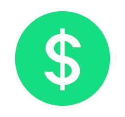 シンプルな緑色のドルマーク