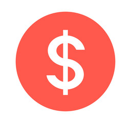 シンプルな赤色のドルマーク