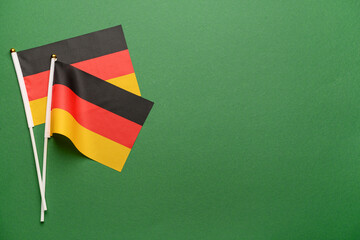 Flags of Germany on green background