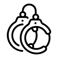 hand cuffs Line Icon