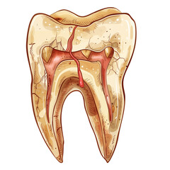 Clipart Tooth decay isolate on white background