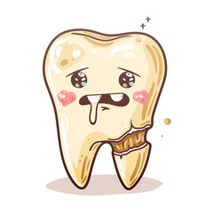 Clipart Tooth decay isolate on white background