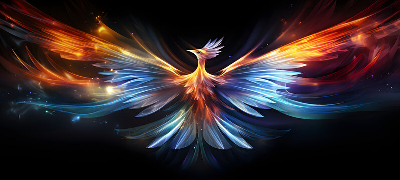 minimalist design phoenix art, ai generative