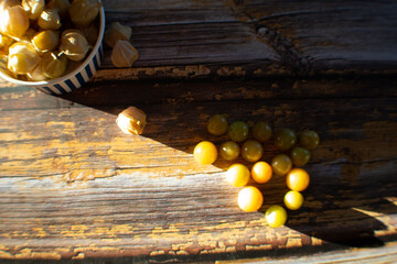 Yellow ground cherries from Quebec.