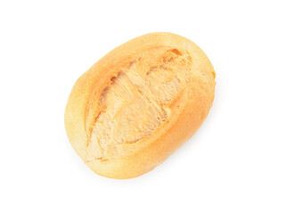 Fresh delicious bun on white background