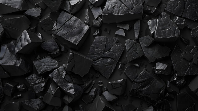 Picture of a pile of charcoal that uses mainly black tones