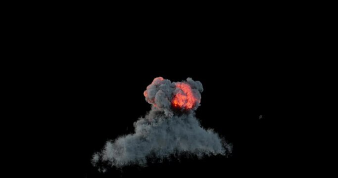 Large explosion 3d visual effect with alpha 