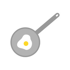 Frying pan with egg. Breakfast cooking. Vector illustration. EPS 10.