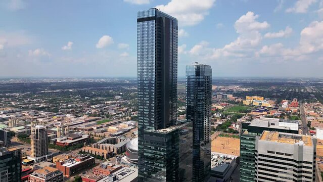 Edmonton, AB, Canada - Feb 27th,2024: Skyscraper in the city.