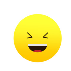 Laughing emoji face. Cheerful expression. Vector illustration. EPS 10.