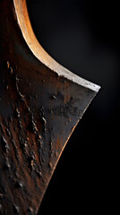 Minimalist Closeup of a Rustic Ax Blade: A Testament to Power, Precision, and Craftsmanship