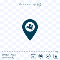 Label for map symbol. Vector illustration on a light background. Eps 10