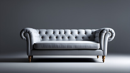 A single sofa on a gray background, modern design and high-end feel

