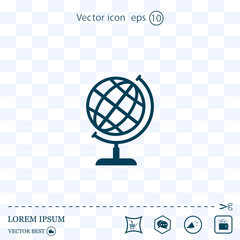 Obraz premium Globe symbol. Vector illustration on a light background. Eps 10