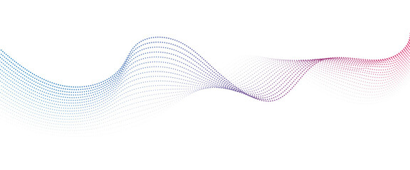 Flowing Dot Wave Pattern Halftone Curve Shape on Transparent Background