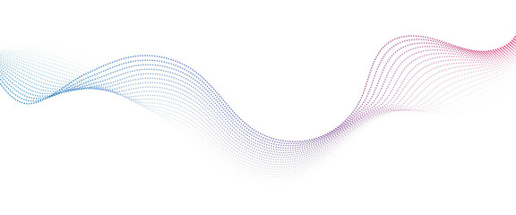 Flowing Dot Wave Pattern Halftone Curve Shape on Transparent Background
