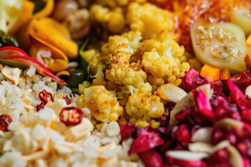 Vibrant close-up of an array of Ugadi festival foods