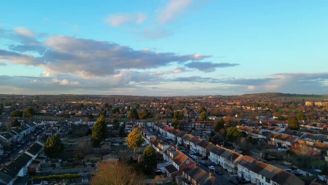 Beautiful Colours of Sky and Clouds over Luton City of England UK