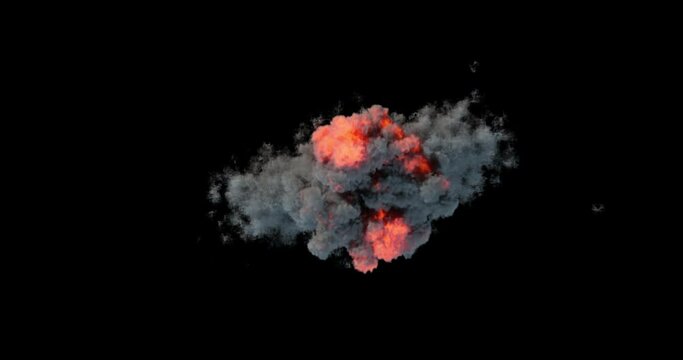 Large explosion 3d visual effect with alpha 