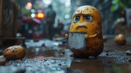 Angry potato. Created with generative AI.