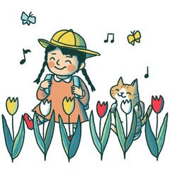 ランドセルを背負った新一年生