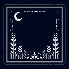 Vintage Moon and star Invitation card - vector