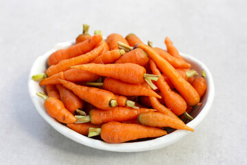 Fresh baby carrot, Excellent source of vitamin A and beta-carotene