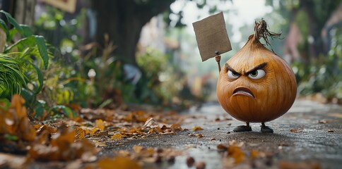 	
funny angry onion character. Created with generative AI.