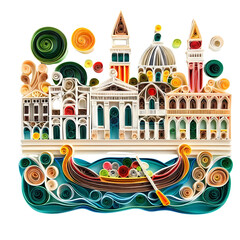 Venice city quilling paper art