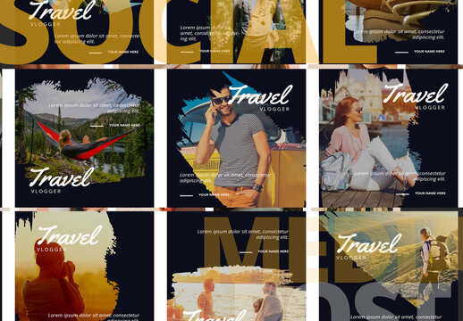 Travel Brush Social Media Post Template