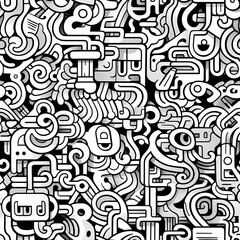 Fototapeta na wymiar doodle art, seamless pattern