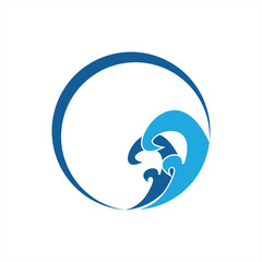 Ocean and sea water flowing wave swimming vector symbols