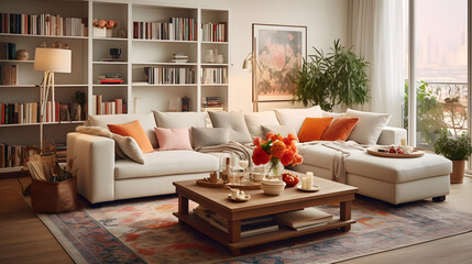 Enthralling Simplicity and Coziness of a Modern Home Living Room with Inviting Ambiance