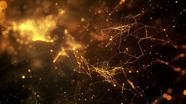 Abstract Sci-Tech Presentation Layout with Plexus Design
