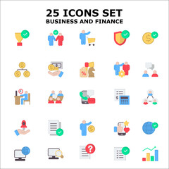 25 FLAT ICONS SET, BUSINESS AND FINANCE