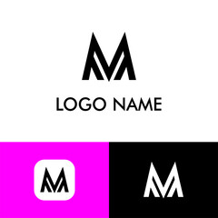 Letter M logo design illustration. suitable for business, company, app. etc