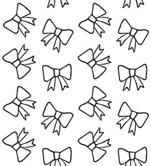 Vector seamless pattern of hand drawn sketch doodle outline bow ties isolated on white background