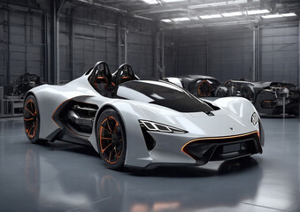 futuristic electric fast sport car. Generative AI