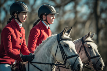 Equestrian Riders in Competition Attire