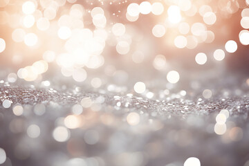 Soft Glittering Lights Bokeh Background. Abstract Festive or Holiday Atmosphere Concept