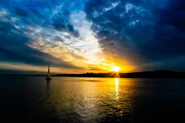 Painted Cloudy Sky at Sunset