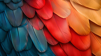 Feather Texture Background, Alive with a Multitude of Colors.