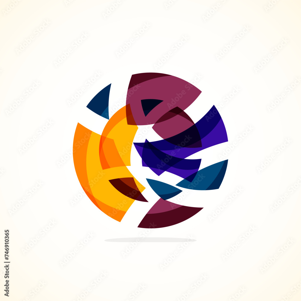 Poster Abstract circle logo - minimalist emblem, timeless and universal shape of circle. Unique logo represent range of brands and concepts, encapsulating simplicity and creativity in single, iconic image