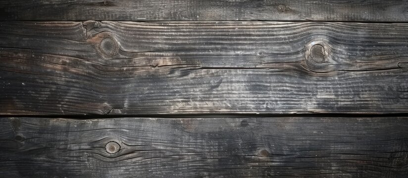 A black and white photo depicting the top-down view of weathered wood planks forming an aged wooden table. The wood has a dark gray texture, showing the natural wear and tear over time.