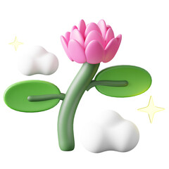 3D Icon Tulip Flower Illustration