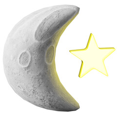 3D Icon Moon Illustration