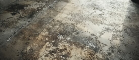 A black and white portrayal of a person skillfully skateboarding on a textured grunge cement floor, showcasing fluid movements and balance.