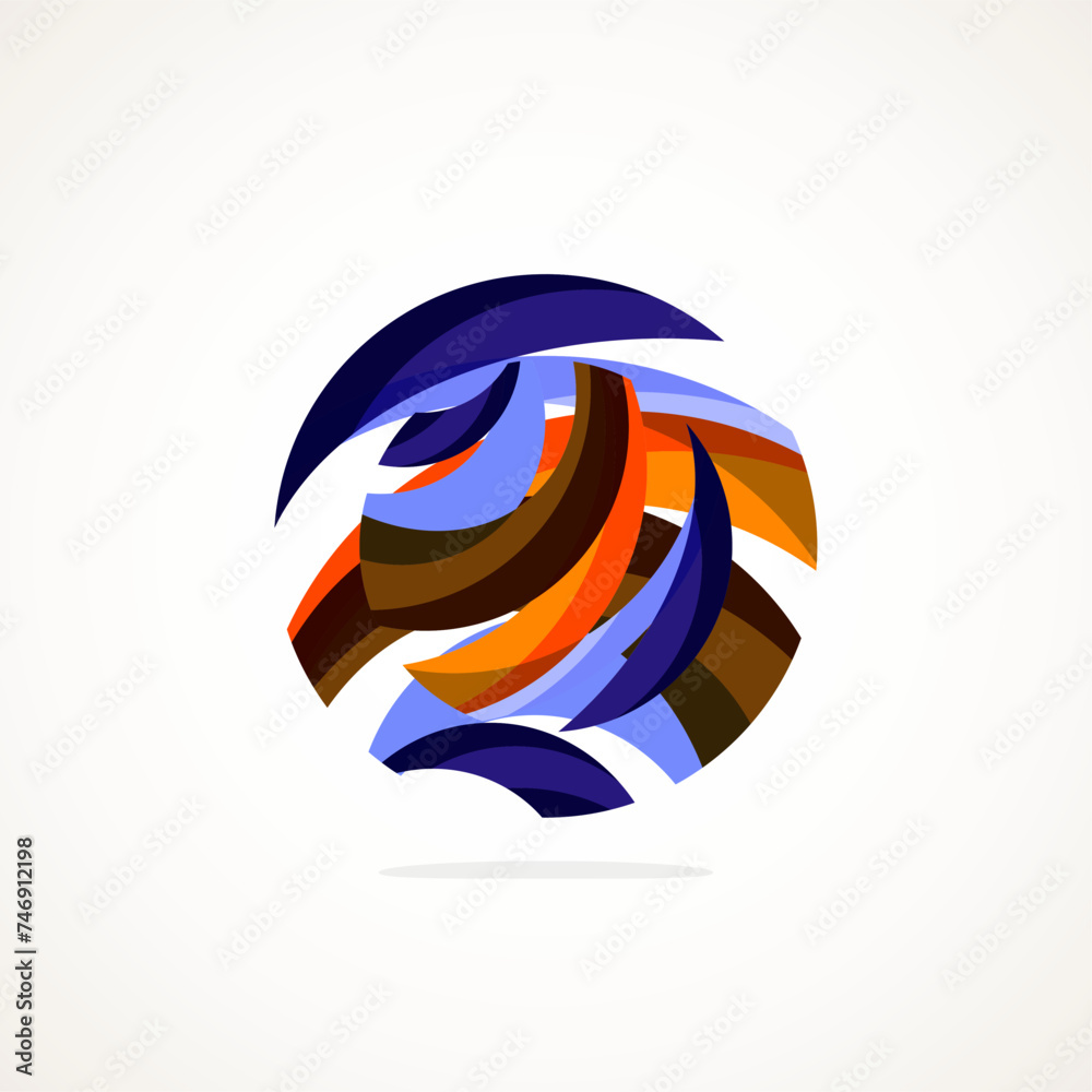 Poster Abstract circle logo - minimalist emblem, timeless and universal shape of circle. Unique logo represent range of brands and concepts, encapsulating simplicity and creativity in single, iconic image